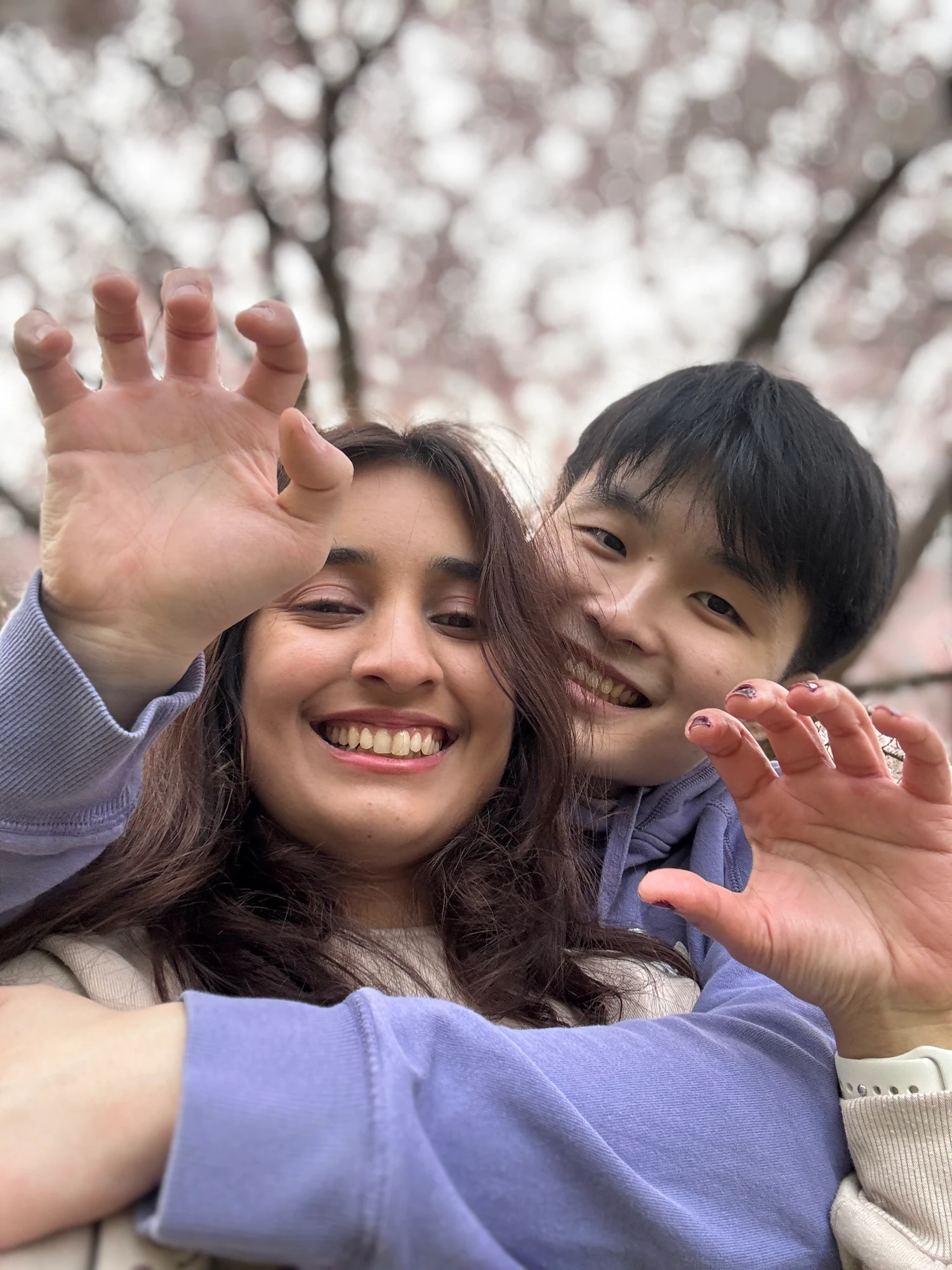 cherry blossom selfie